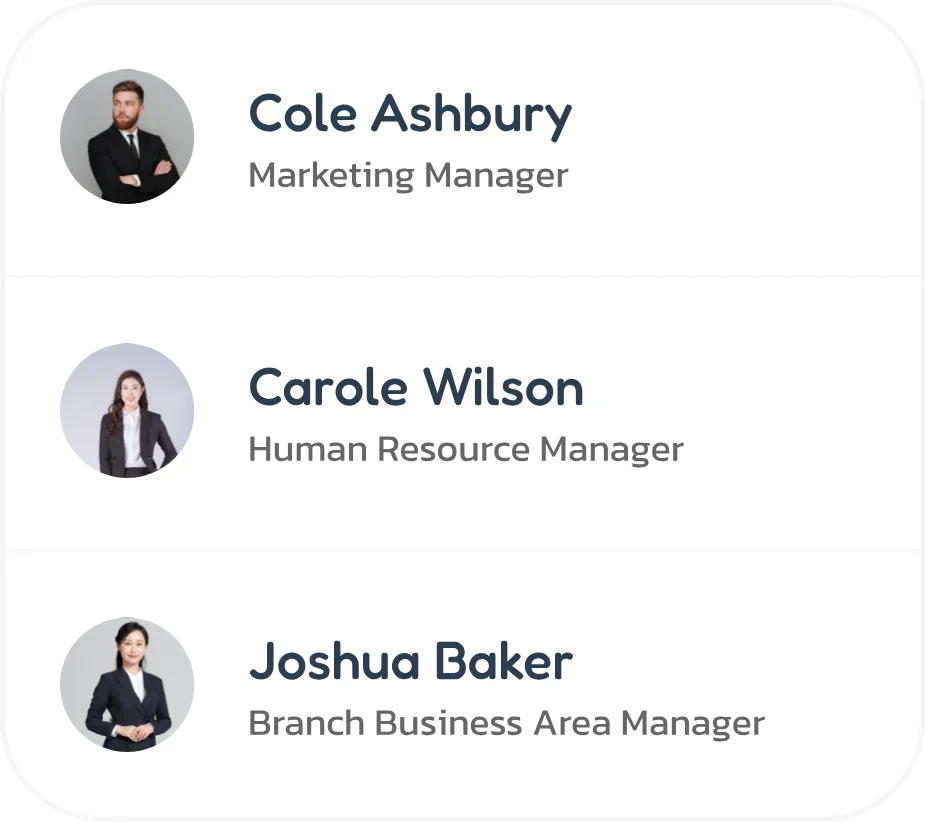 TeamLink contact interface example